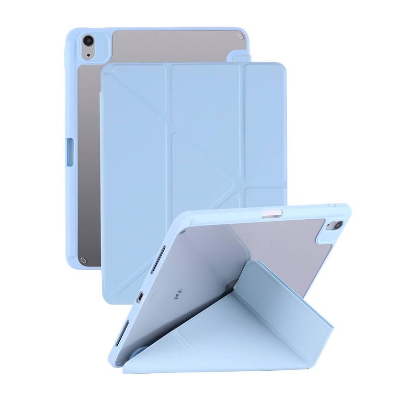 DGG حافظة آيباد شفافة بظهر واضح لجهاز iPad 10th Gen / iPad 10.2 مع حامل قلم باللون أبيض بظهر شفاف باللون الأبيض - Image 1