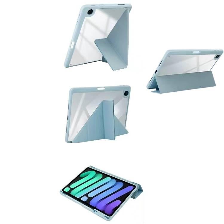 DGG حافظة آيباد شفافة بظهر واضح لجهاز iPad 10th Gen / iPad 10.2 مع حامل قلم باللون أبيض بظهر شفاف باللون الأبيض - Image 5