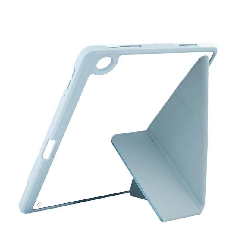 DGG حافظة آيباد شفافة بظهر واضح لجهاز iPad 10th Gen / iPad 10.2 مع حامل قلم باللون أبيض بظهر شفاف باللون الأبيض - Image 3