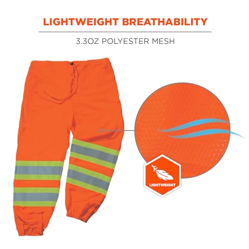 Ergodyne unisex adult Class Two-tone Reflective Safety Pants, Orange, Large-X-Large US - Image 2