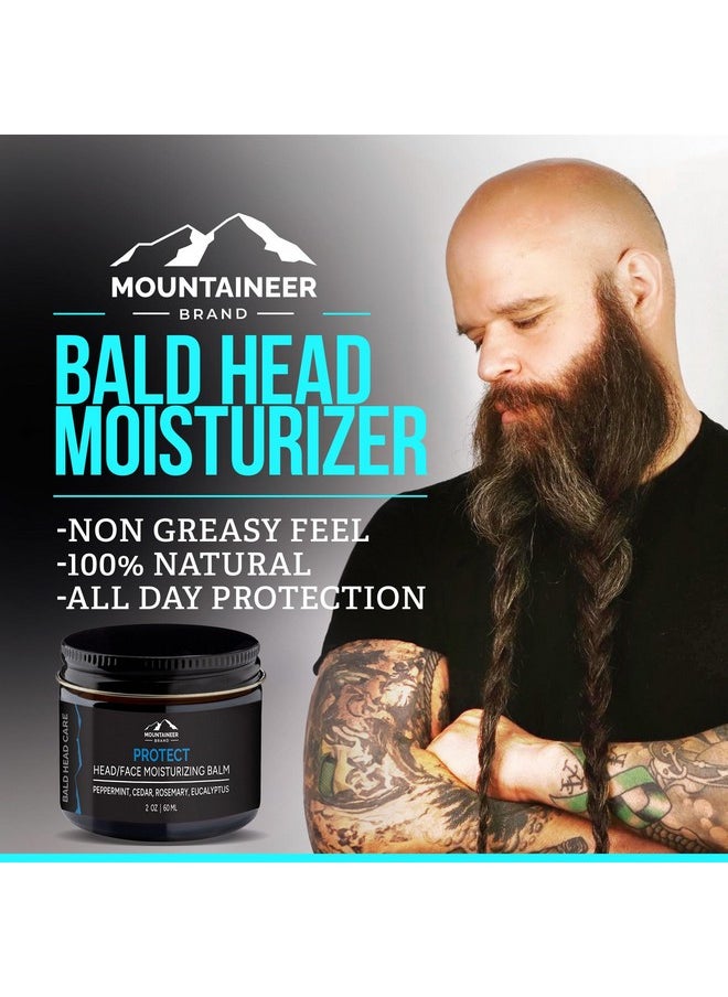 mountaineer brand All Natural Bald Head Moisturizer And After Shave Balm | Bald Head Care For Men | Nongreasy Scalp And Face Lotion | Refreshing Natural Scent | Made In Usa | Protect 2Oz  - Image 2