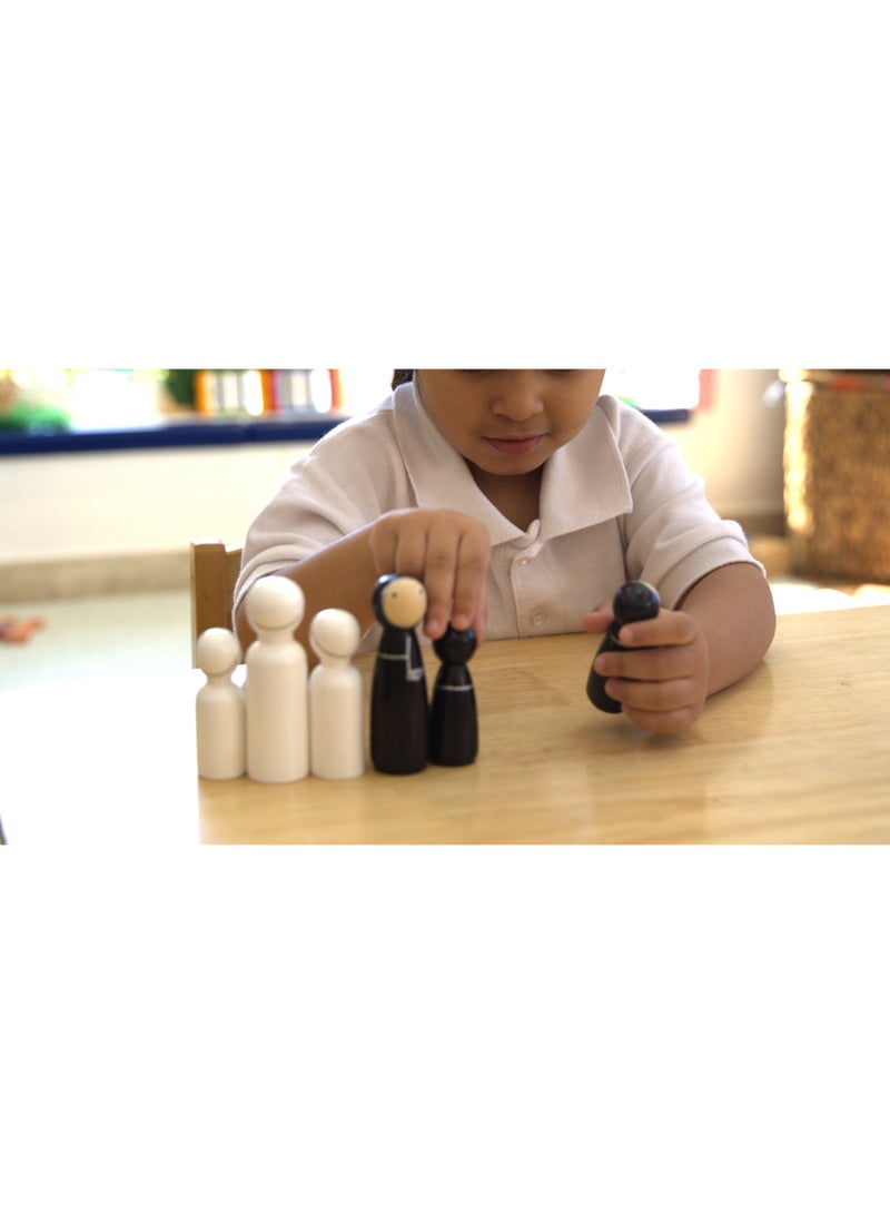 Kojokaru Toys Little Emirati Family Wooden Peg Dolls Set | Birthday & Eid Gifts | Cultural & Sustainable Toys |Open-ended sets | Montessori Small world play| Islamic Toys | 65-90mm - Image 2