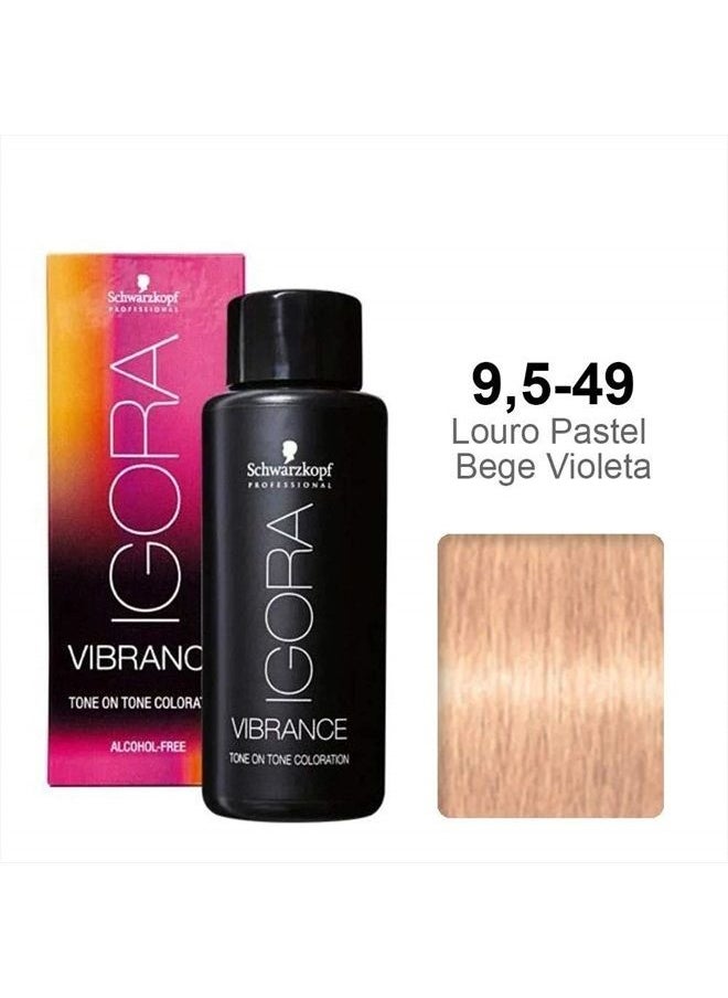 Schwarzkopf - Igora Royal Vibrance Tone on Tone Hair Color 9,5-49 Beige Violet Toner - Image 1