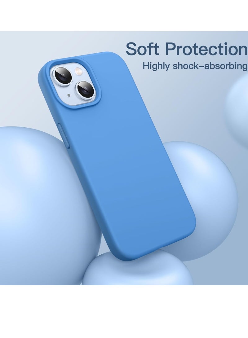ELTRAZONE "5-in-1 iPhone 14 (6.1-Inch) Blue Silicone Case - With 2 Screen Protectors & 2 Camera Lens Protectors" - Image 4
