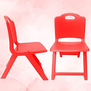 Generic Supertech Foldable Baby ChairStrong and Durable Plastic Chair for KidsPlastic School Study ChairFeeding Chair for KidsPortable High Chair Weight Capacity 40 Kg Red  - Image 4