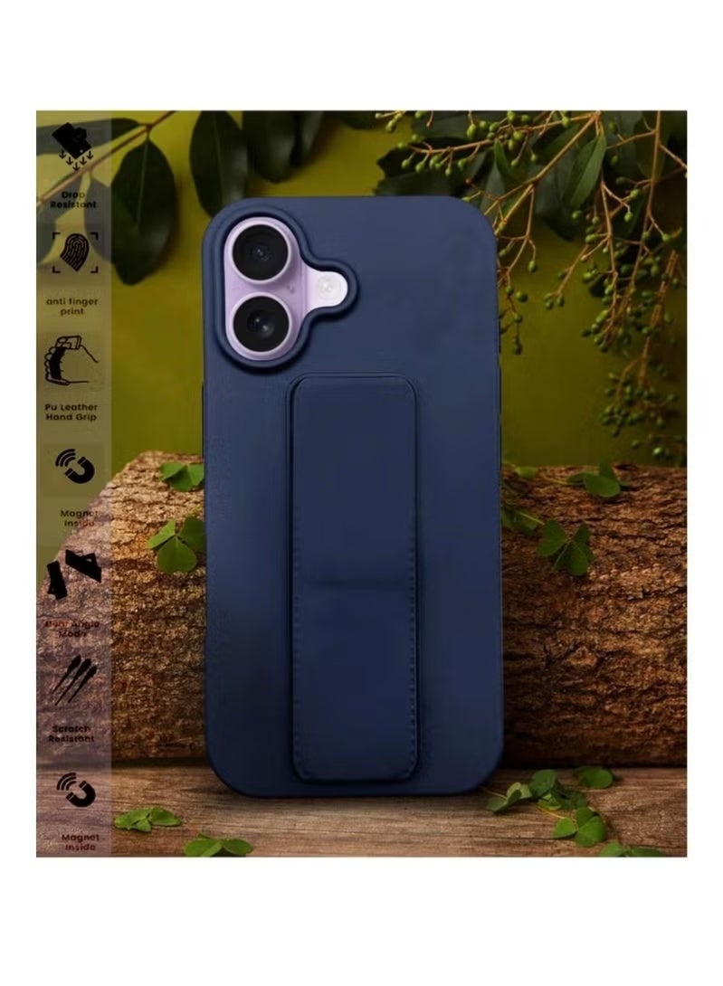 JAJEEK Slim & Durable Apple iPhone 17 Case Cover with Built-In Magnetic Hand Grip – 3-in-1 Protective Phone Case in Blue Featuring Shock-Absorbent Material for Enhanced Safety, Comfortable Holding Grip & Stand Function – Perfect Fit for iPhone 17 - Image 5