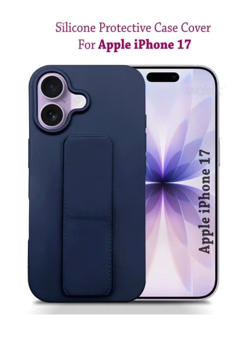 JAJEEK Slim & Durable Apple iPhone 17 Case Cover with Built-In Magnetic Hand Grip – 3-in-1 Protective Phone Case in Blue Featuring Shock-Absorbent Material for Enhanced Safety, Comfortable Holding Grip & Stand Function – Perfect Fit for iPhone 17 - Image 1