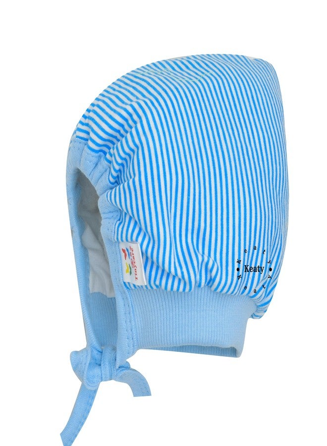 KEATY Present Cotton Soft Adjustable Knotted Warm Unisex New Born Baby Cap Baby Gift (Pack of 3 pecs) (in, Age, 6 Months, 9 Months, Baby Boys, Line Cap) - Image 4