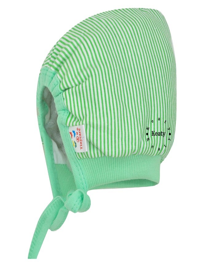 KEATY Present Cotton Soft Adjustable Knotted Warm Unisex New Born Baby Cap Baby Gift (Pack of 3 pecs) (in, Age, 6 Months, 9 Months, Baby Boys, Line Cap) - Image 3