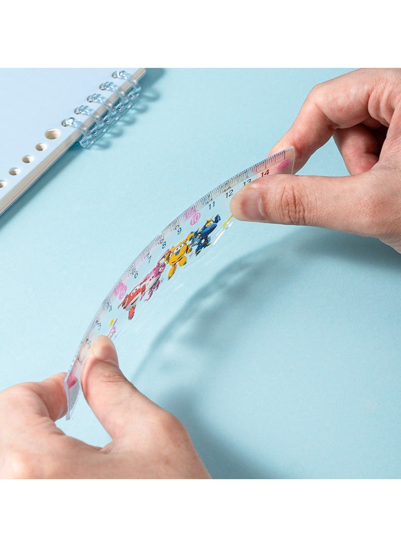 Deli مسطرة دلي EH658 سوبر وينغز بالتعاون، 15 سم أداة قياس بلاستيكية ملونة صفراء/وردية - مثالية للمدرسة ومشاريع الحرف اليدوية - Image 4