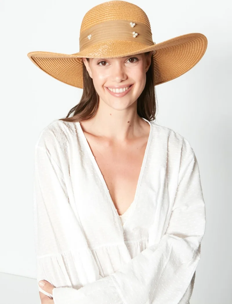 C&city Straw Beach Hat Y23730-21 Camel