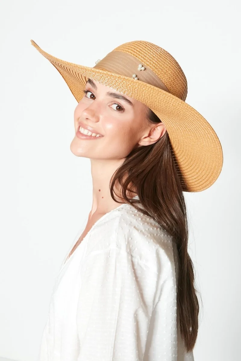 C&city Straw Beach Hat Y23730-21 Camel