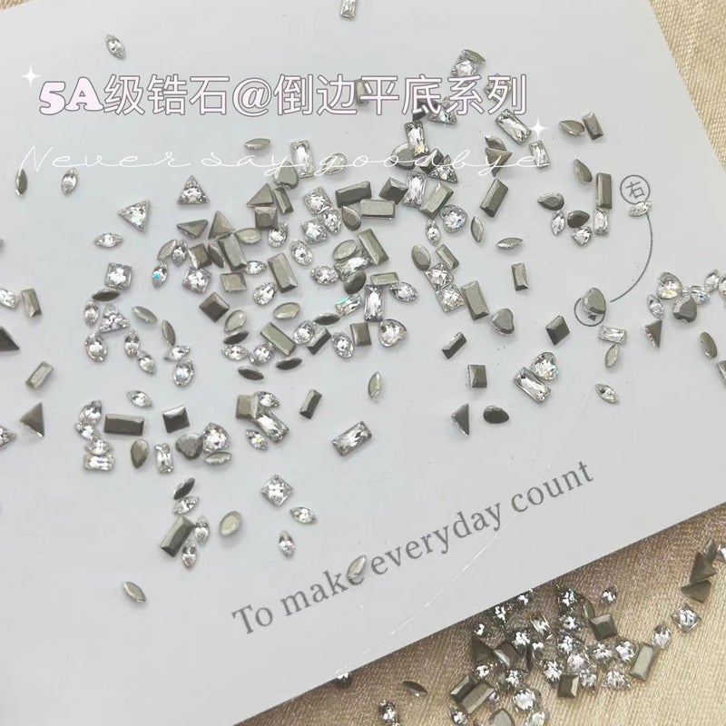 5A Nail Jewelry Inverted Flat Zircon Transparent White Mini Small Size Seiko High Quality Super Shiny - Image 2