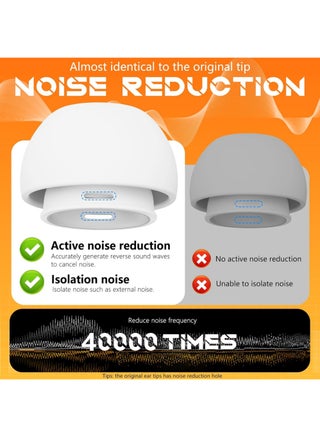 4 Pairs Replacement Ear Tips for AirPods Pro 2nd/1st Generation with Portable Storage Box & Cleaner Pen,Noise Reduction Holewith & Built-in dust Guard Screen,Silicone Ear Tips for AirPods Pro (White) - view 5
