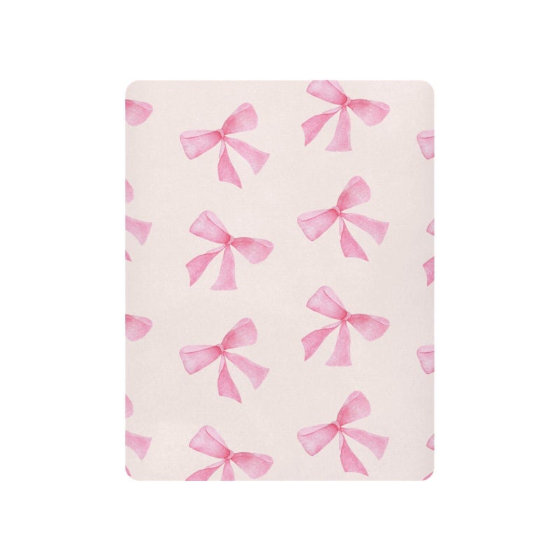 Burbuja Pink Bow Crib Sheet for Boys Girls  Fitted Crib Sheet 28 x 52 in for Standard Crib & Toddler Bed Mattresses  Soft & Breathable - Image 4