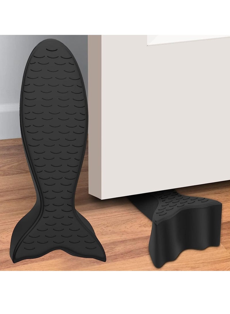 Excefore Door Stop Wedges, 2 Pack Rubber Door Stoppers with Holders, Stackable and Slip-Resistant for Tiles, Carpet, Wood and Laminate Floors and Other Floor Surfaces Stop - Image 1
