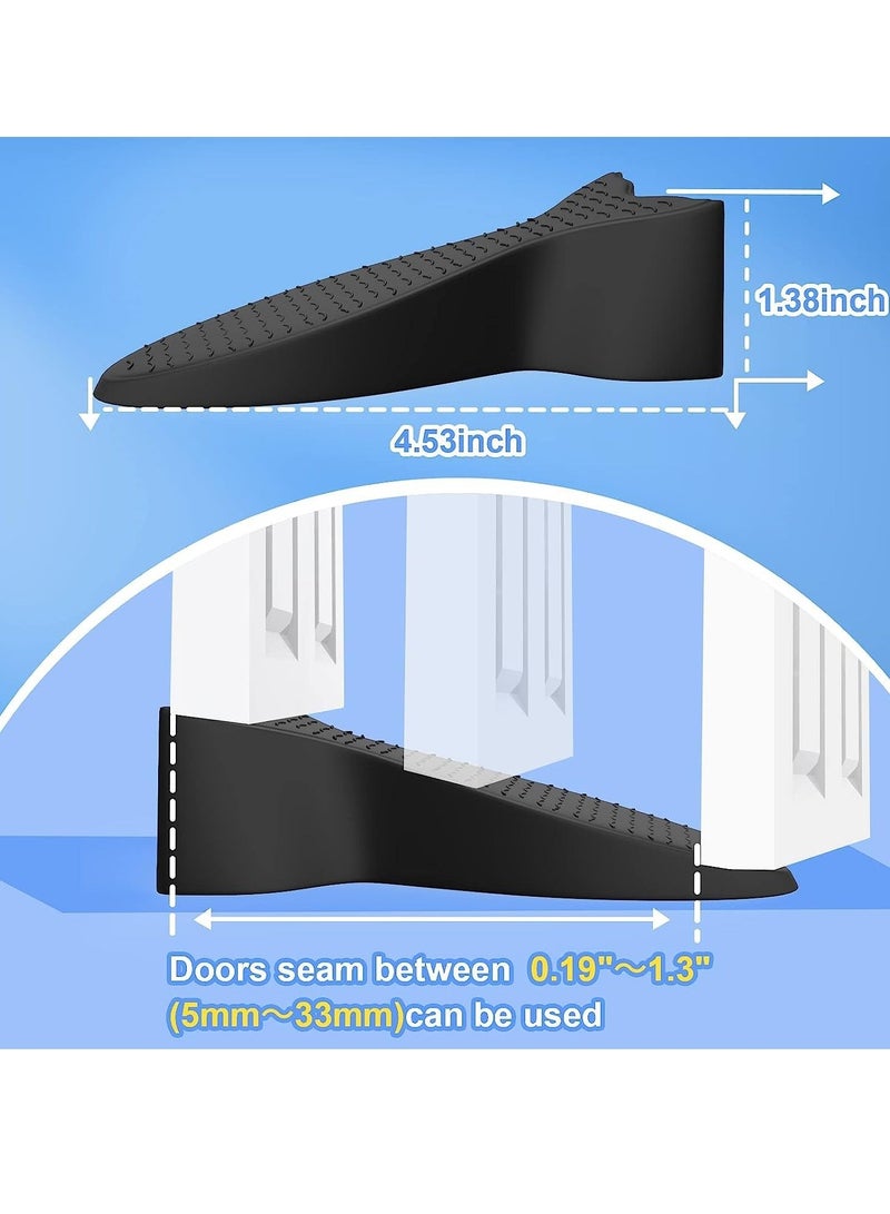 Excefore Door Stop Wedges, 2 Pack Rubber Door Stoppers with Holders, Stackable and Slip-Resistant for Tiles, Carpet, Wood and Laminate Floors and Other Floor Surfaces Stop - Image 4