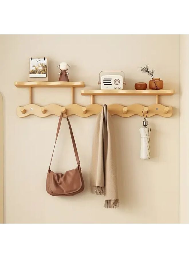 Tea Color Wall Mounted Coat Rack 6 Hooks Space Saving Modern Entryway Organizer - Image 3