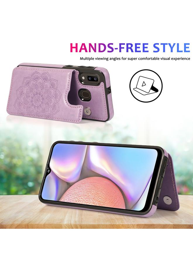 S-TOP Case For Samsung Galaxy A10e / A20e Double Buckle Mandala Pattern PU+TPU Protective Case with Card Slots & Holder & Photo Frame - Image 4