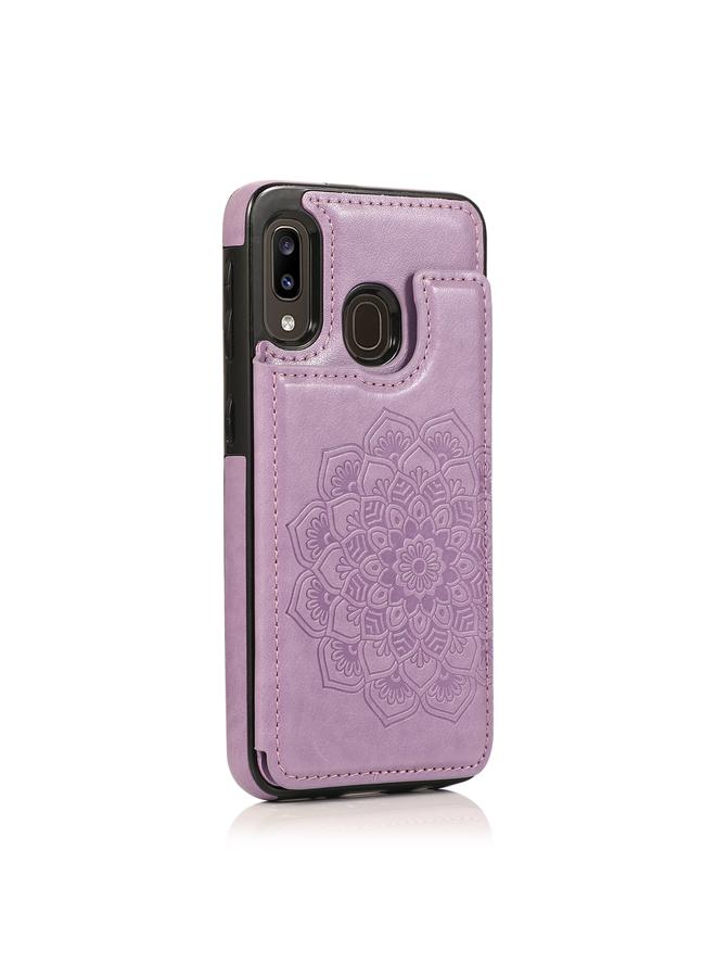 S-TOP Case For Samsung Galaxy A10e / A20e Double Buckle Mandala Pattern PU+TPU Protective Case with Card Slots & Holder & Photo Frame - Image 2