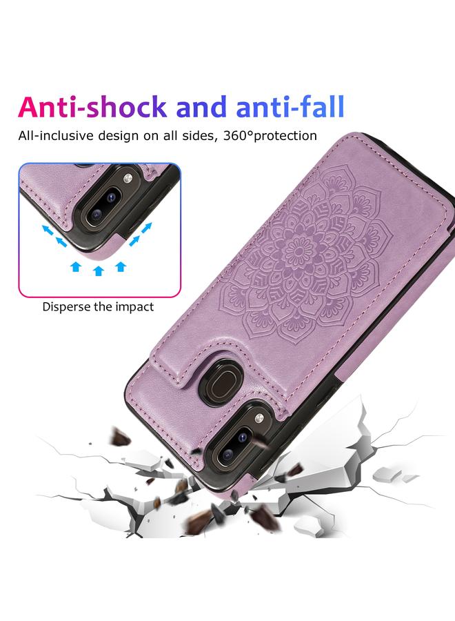 S-TOP Case For Samsung Galaxy A10e / A20e Double Buckle Mandala Pattern PU+TPU Protective Case with Card Slots & Holder & Photo Frame - Image 5