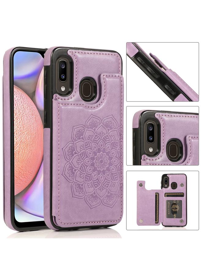 S-TOP Case For Samsung Galaxy A10e / A20e Double Buckle Mandala Pattern PU+TPU Protective Case with Card Slots & Holder & Photo Frame - Image 1