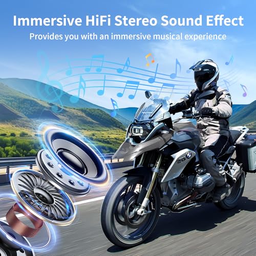 Fodsports Motorcycle Bluetooth Intercom FX4 Pro 1200m Helmet Intercom, 4 Riders Motorcycle Bluetooth Headset, Helmet Communication System FM/Hard &Soft Mic/2Pack - Image 3