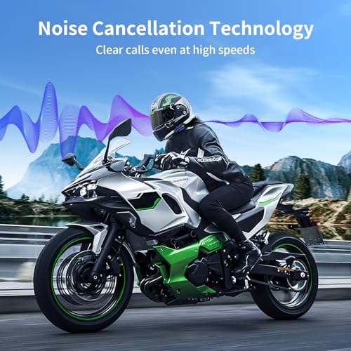 Fodsports Motorcycle Bluetooth Intercom FX4 Pro 1200m Helmet Intercom, 4 Riders Motorcycle Bluetooth Headset, Helmet Communication System FM/Hard &Soft Mic/2Pack - Image 4