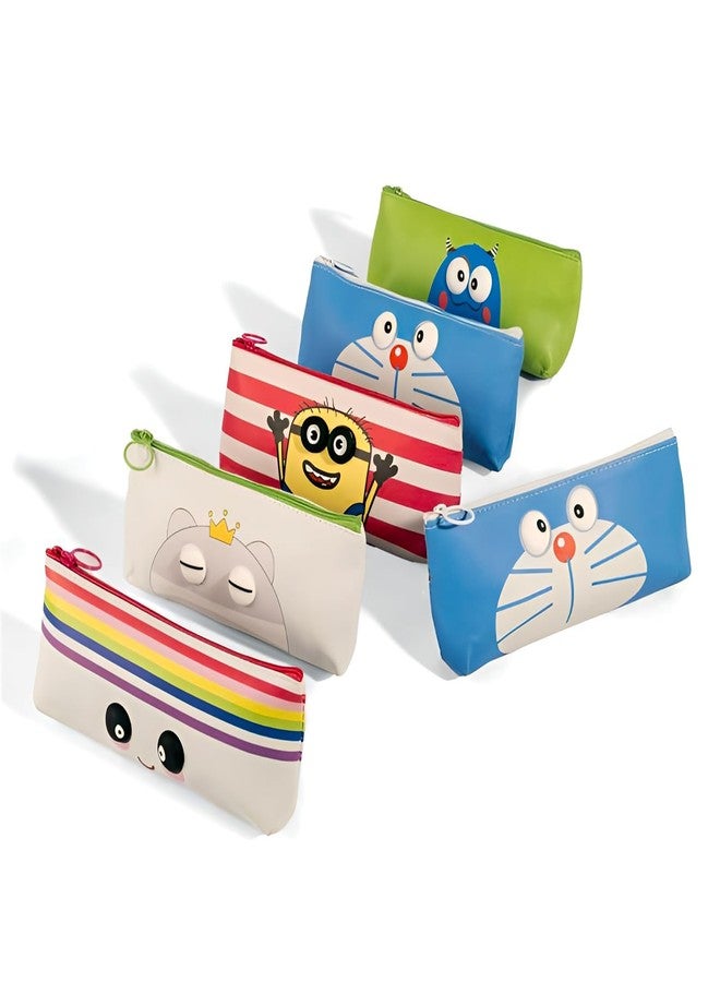 FINEMOE Set of 6 Party Return Gifts for Birthday - 3D Pencil Case & Pen Holder for Kids - Soft & Waterproof Pencil Pouch with Multiple Designs, Cute Stationary Bulk Return Gift for Girls & Boys 3-12 - Image 1