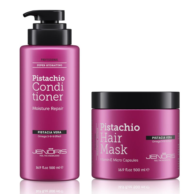 Jenoris Pistachio Conditioner & Hair Mask – For Dry, Damaged Hair, Enriched with Pistachio Oil & Vitamin E, Paraben & SLS Free, Deep Hydration & Repair, Salon-Quality Treatment - Image 1