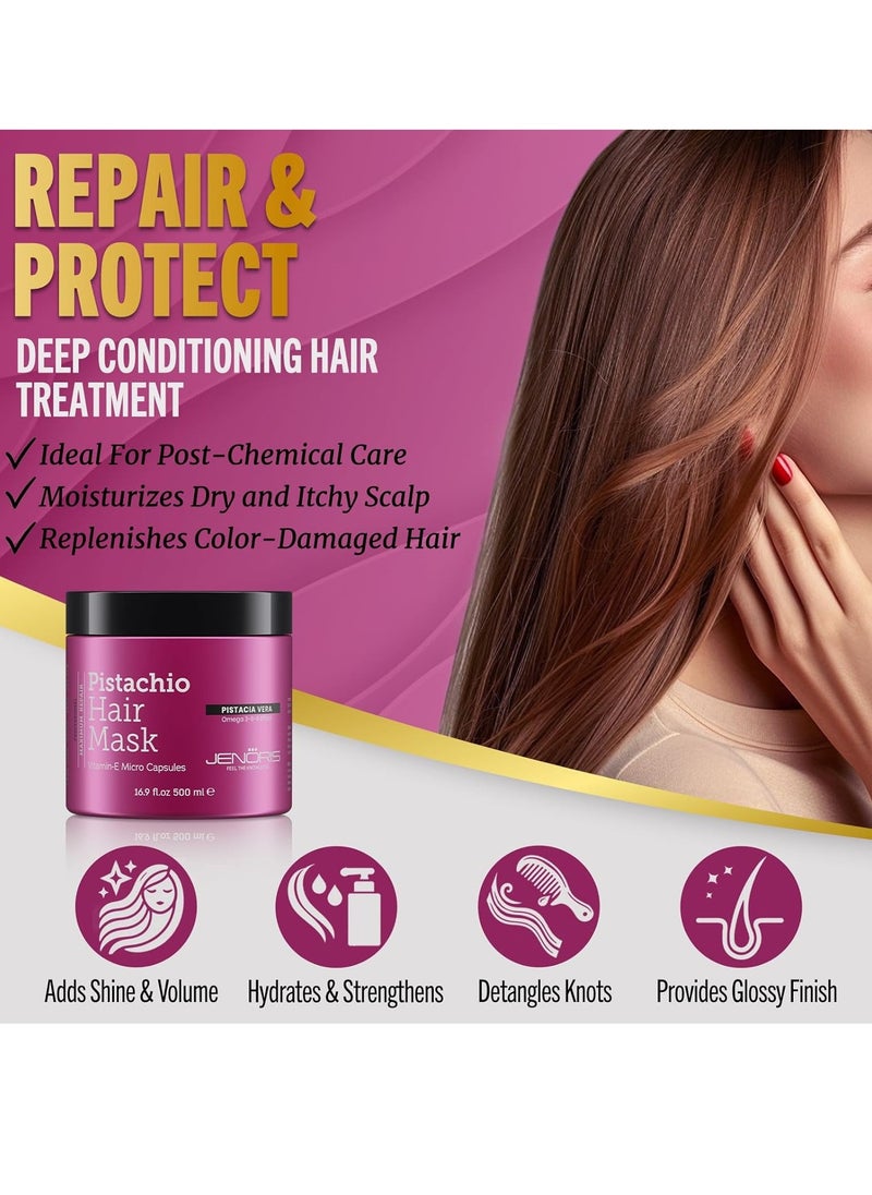 Jenoris - Jenoris Pistachio Conditioner & Hair Mask – For Dry, Damaged Hair, Enriched with Pistachio Oil & Vitamin E, Paraben & SLS Free, Deep Hydration & Repair, Salon-Quality Treatment - Image 1