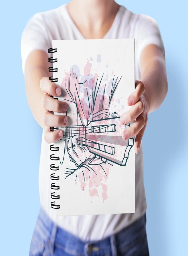 Plan To Gift playing guitar music Spiral Wiro Unruled Blank Pages Notebook Diary Journal Drawing Book Size-A5(6X9 Inches) (playing guitar music) - Image 3