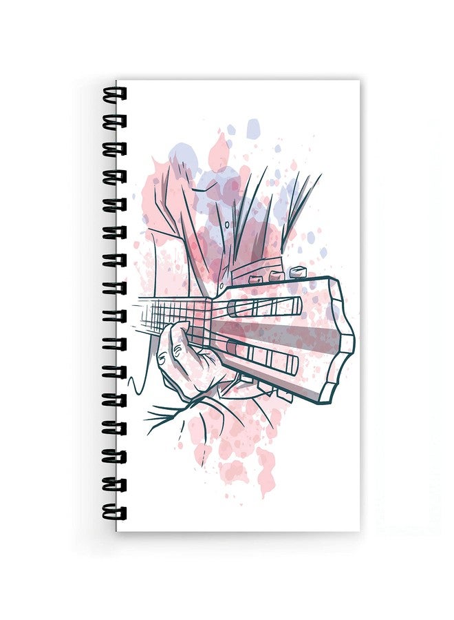 Plan To Gift playing guitar music Spiral Wiro Unruled Blank Pages Notebook Diary Journal Drawing Book Size-A5(6X9 Inches) (playing guitar music) - Image 1
