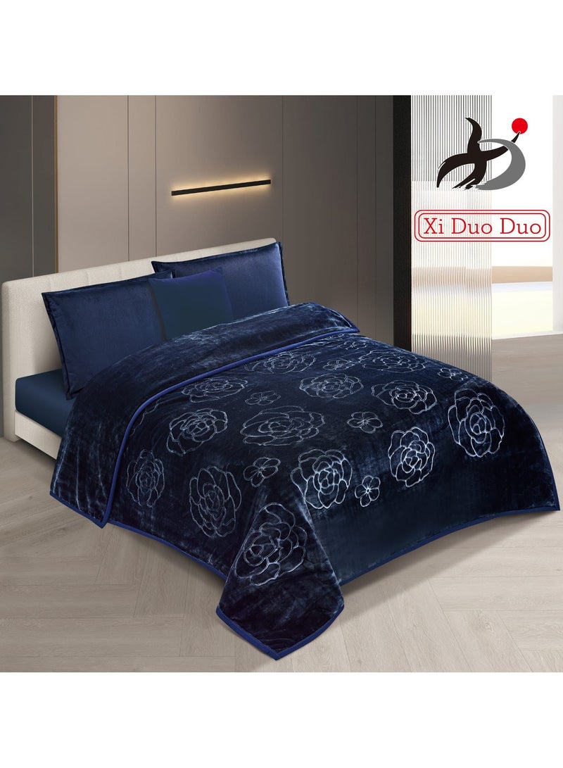 Winter blanket for two people, 6 kg, plain, engraved, with a super soft texture, size 200 x 240 cm.