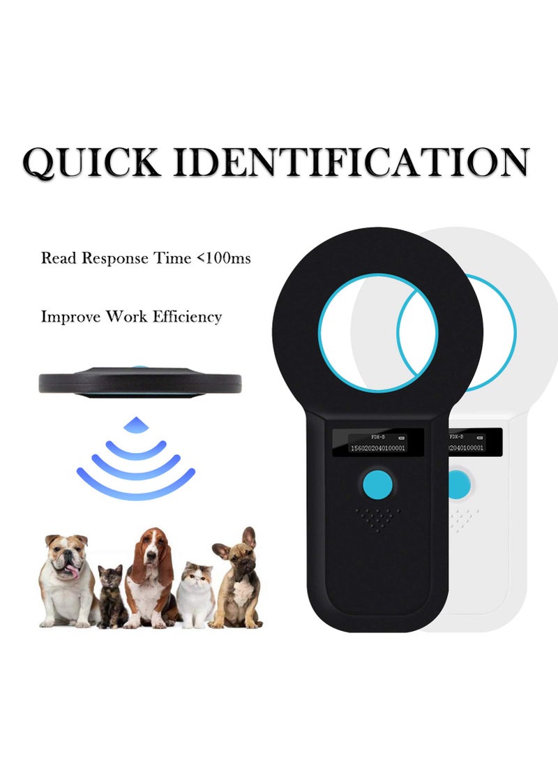 Smoostart Pet Microchip Scanner, Read ISO11784/85/FDX-B/EMID Format Microchip, Data Storage Microchip Reader for Animal/Pet/Dog/Cat/Pig (Black)