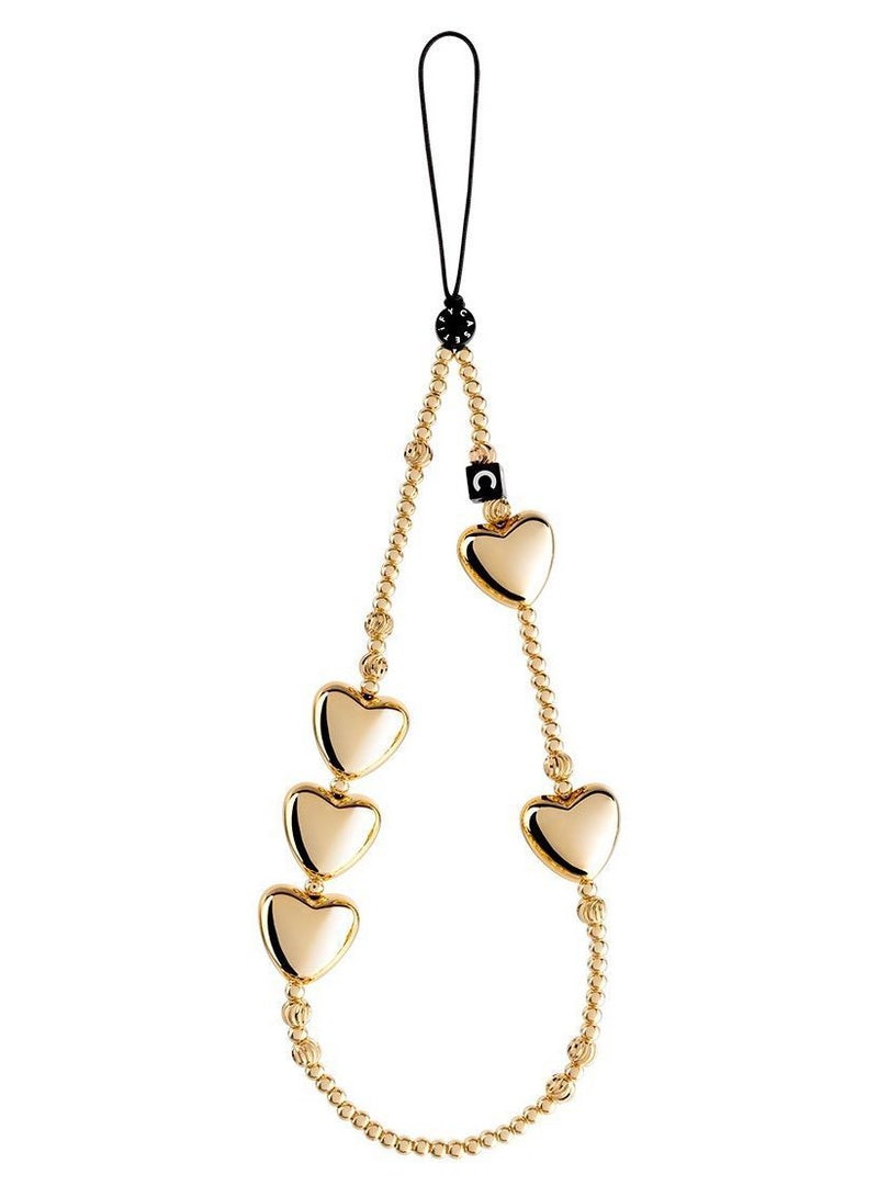 Casetify Mobile Phone Chain Silicone Bead Portable Phone Case Hanging Rope Golden Love Chain