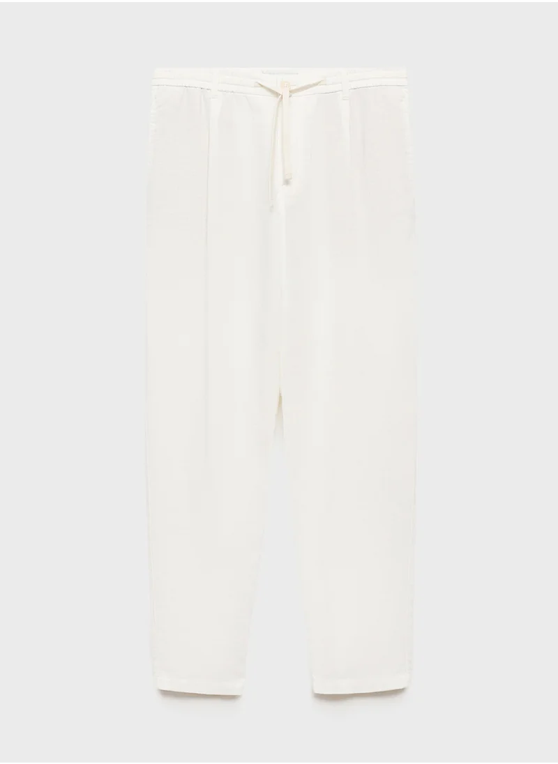 Mango Man Drawstring Slim Fit Pants
