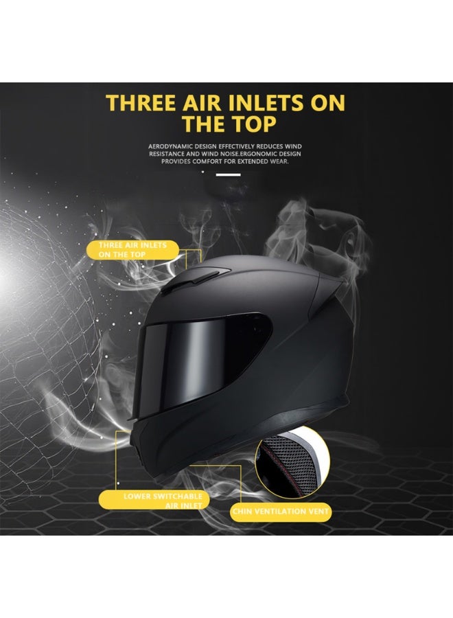 Generic Motorcycle Helmet Full Face Helmet Double Lens Flip Up Helmet With Bluetooth Slot Street Racing Off-Road Motocross ABS Shell Ventilation Cool Rider for Adults（XXL） - Image 4