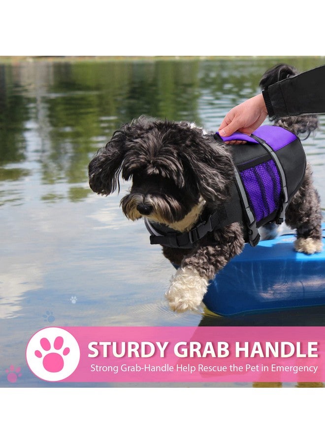 Queenmore Small Dog Life Jacket, Adjustable Pet Life Vest for Small and Medium Dogs with High Buoyancy, Rescue Handle, Reflective Bands for Boating, Canoeing, Swimming - Image 2