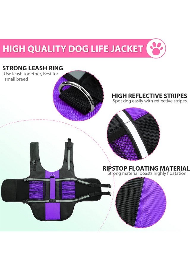 Queenmore Small Dog Life Jacket, Adjustable Pet Life Vest for Small and Medium Dogs with High Buoyancy, Rescue Handle, Reflective Bands for Boating, Canoeing, Swimming - Image 4