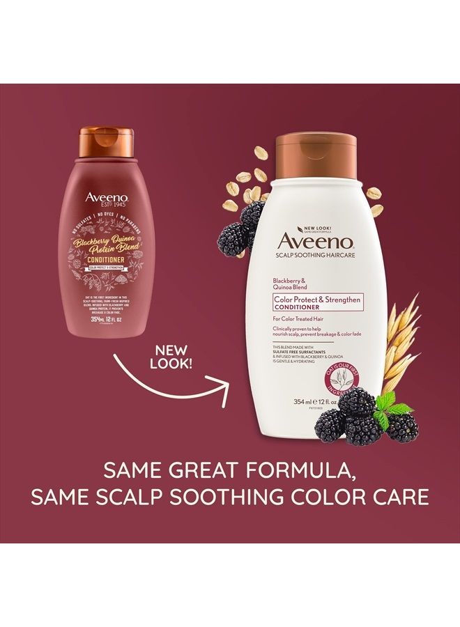 Aveeno Blackberry Quinoa Protein Blend Sulfate-Free Conditioner for Color-Treated Hair Protection, Daily Strengthening & Moisturizing Conditioner, Paraben & Dye-Free, 12 Fl Oz - Image 2