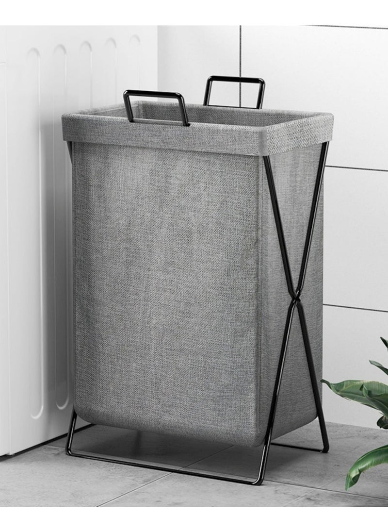 Foldable Laundry Basket, 50L Collapsible Waterproof Laundry Basket  with Stainless Steel Frame, Laundry Hamper Bag Washing Bin Clothes Bag Organizer Storage Basket Hamper for Clothes Toys - Image 1
