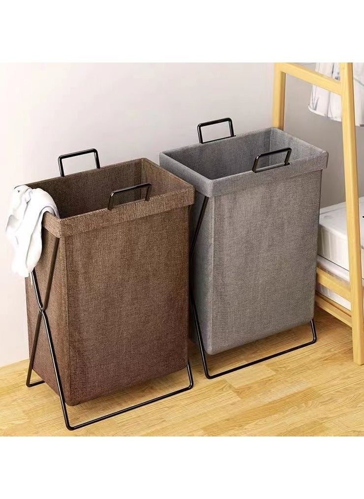 Foldable Laundry Basket, 50L Collapsible Waterproof Laundry Basket  with Stainless Steel Frame, Laundry Hamper Bag Washing Bin Clothes Bag Organizer Storage Basket Hamper for Clothes Toys - Image 5