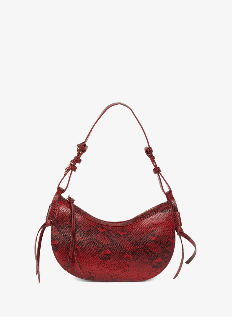 Woman Faux Leather Snakeskin Patterned Shoulder Bag