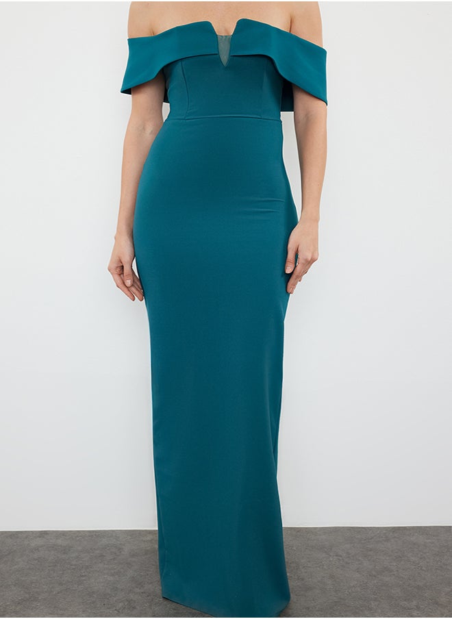 Emerald Green Fitted Woven Long Evening Dress TPRSS24AE00007 - pzsku/Z906F834B4518782F489EZ/45/_/1730941109/5163e3a9-90d7-44e0-afd5-5a1be15cf456