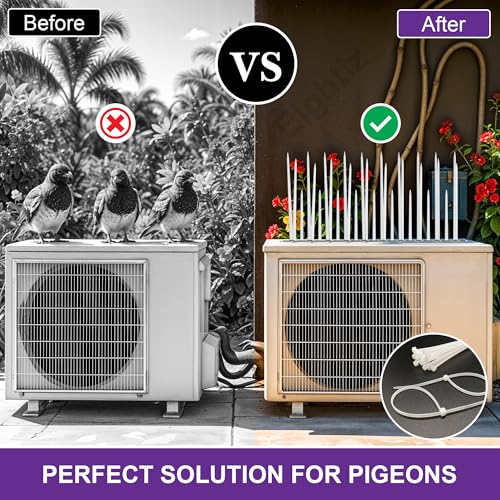 Eightiz (30 Pcs with Zip Ties) Bird and Pigeon Spikes, Control Anti Bird Plastic Spikes for AC Balcony Railing Window Home Protection from Pigeon Dog Monkey Crow Kabootar Transparent(Polycarbonate) - Image 3