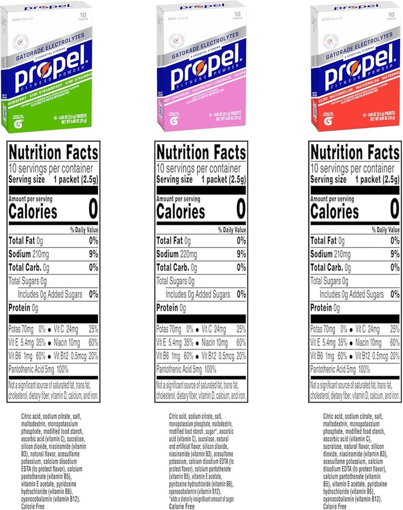 Propel Powder Packets Kiwi Strawberry Variety Pack - 30 Packets of Electrolyte Drink Mix - Image 2