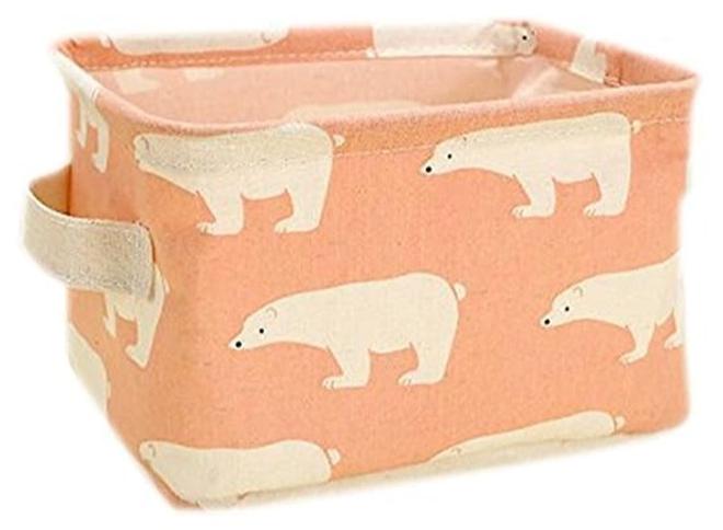 سبيس شوب صندوق تخزين مكتبي من الكتان مقاوم للماء لعبة أشتات سلة التخزين منظم تخزين أدوات التجميل وأدوات مكتبية (أ) - Image 1