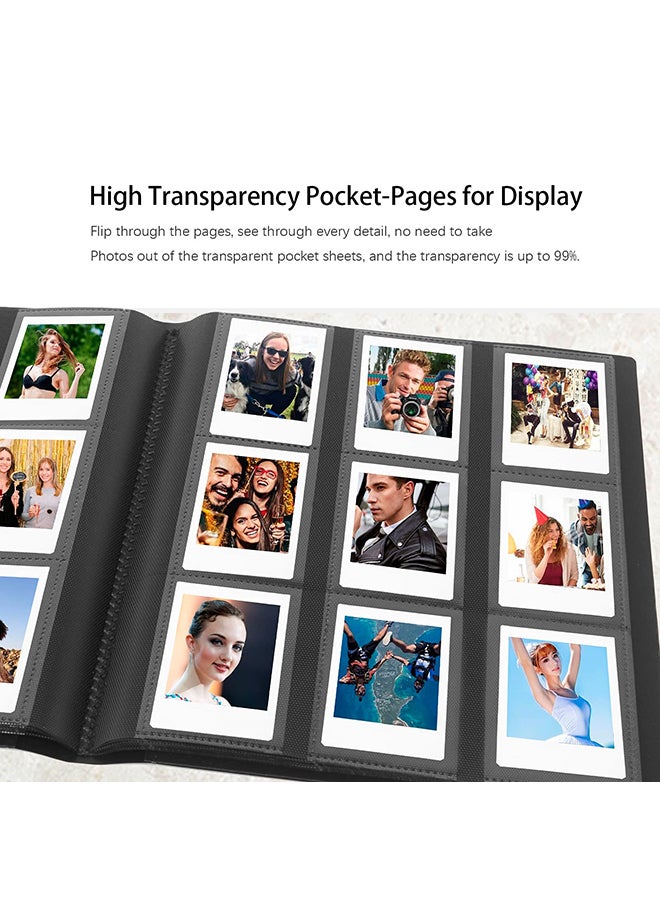 O Ozone 360 Pockets Photo Album for Fujifilm Instax Mini Camera, Polaroid Snap PIC-300 Z2300 Instant Camera Grey  - Image 5
