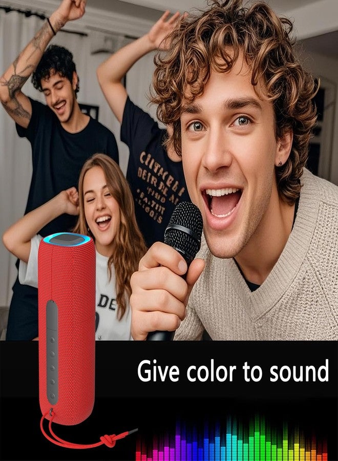 PEICHENG Bluetooth Speaker, Portable Wireless Clear Loud Stereo Sound IPX5 Waterproof with RGB Lights BT5.3 Long Playtime TWS Pairing,for Home Party Outdoor Beach,Great Gift Choice (Red) - Image 3